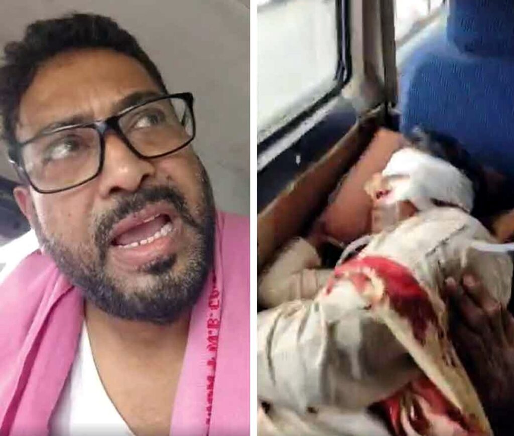 जलमग्न क्षेत्रको निरीक्षण गर्न पुगेका खगेन मुर्मू र शङ्कर घोषमाथि आक्रमण