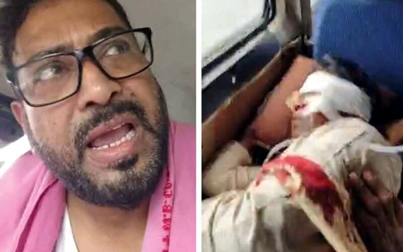 जलमग्न क्षेत्रको निरीक्षण गर्न पुगेका खगेन मुर्मू र शङ्कर घोषमाथि आक्रमण