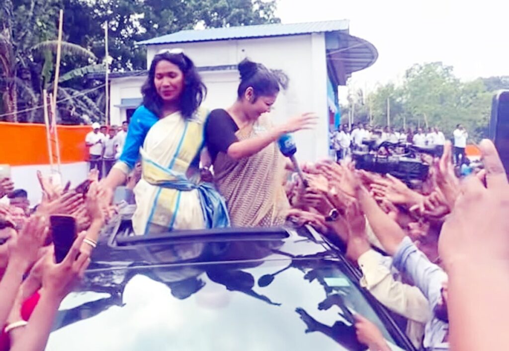 स्वप्ना बर्मनको समर्थनमा सायोनीद्वारा सभा