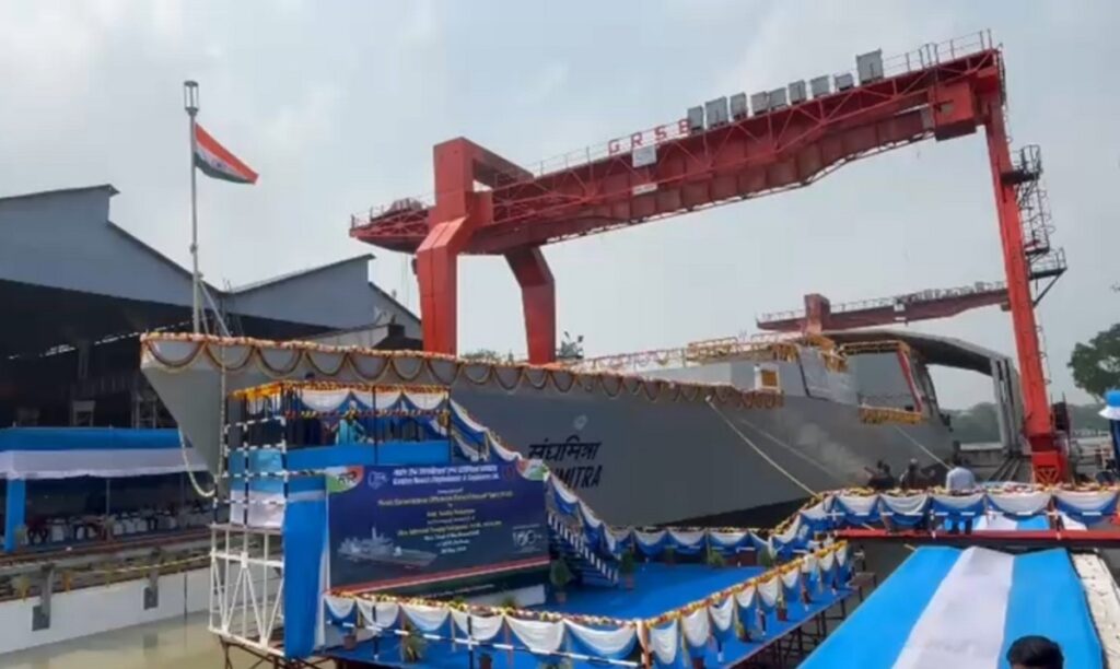 भारतीय नौसेनाको शक्ति बढ्यो: कोलकाताको GRSE मा पहिलो अर्को पुस्ताको गस्ती जहाज ‘संघमित्र’ सुरु भयो